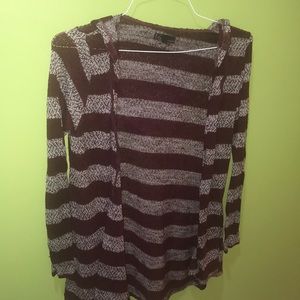 Striped Hooded Cardigan